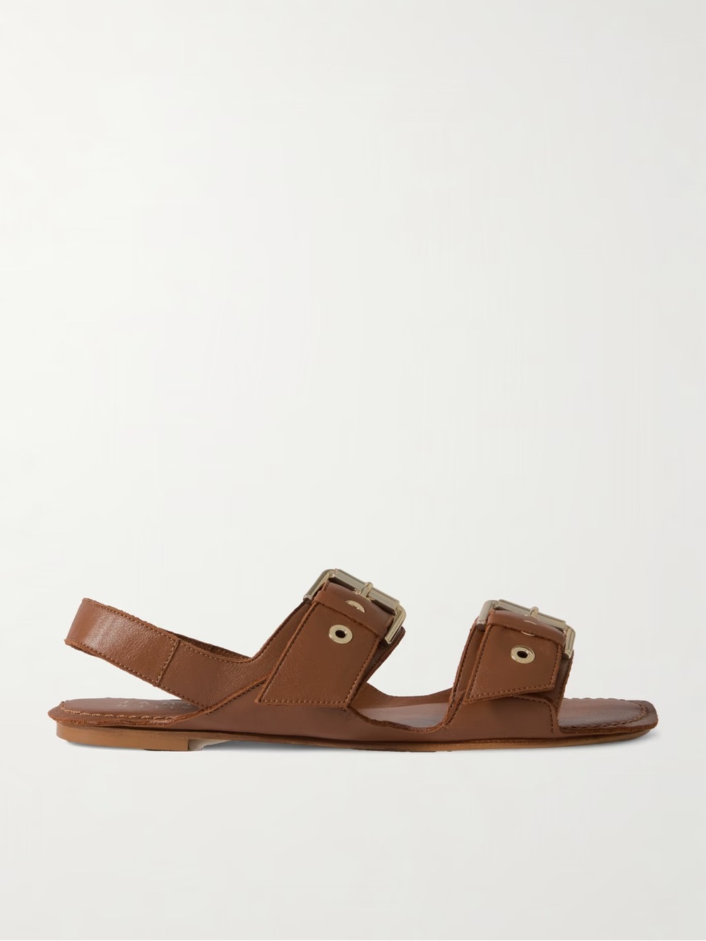 JAMIE HALLER The Double Buckle leather sandals in Brown - Size 38